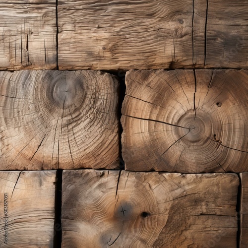 Rustic wooden background texture of old wooden logs