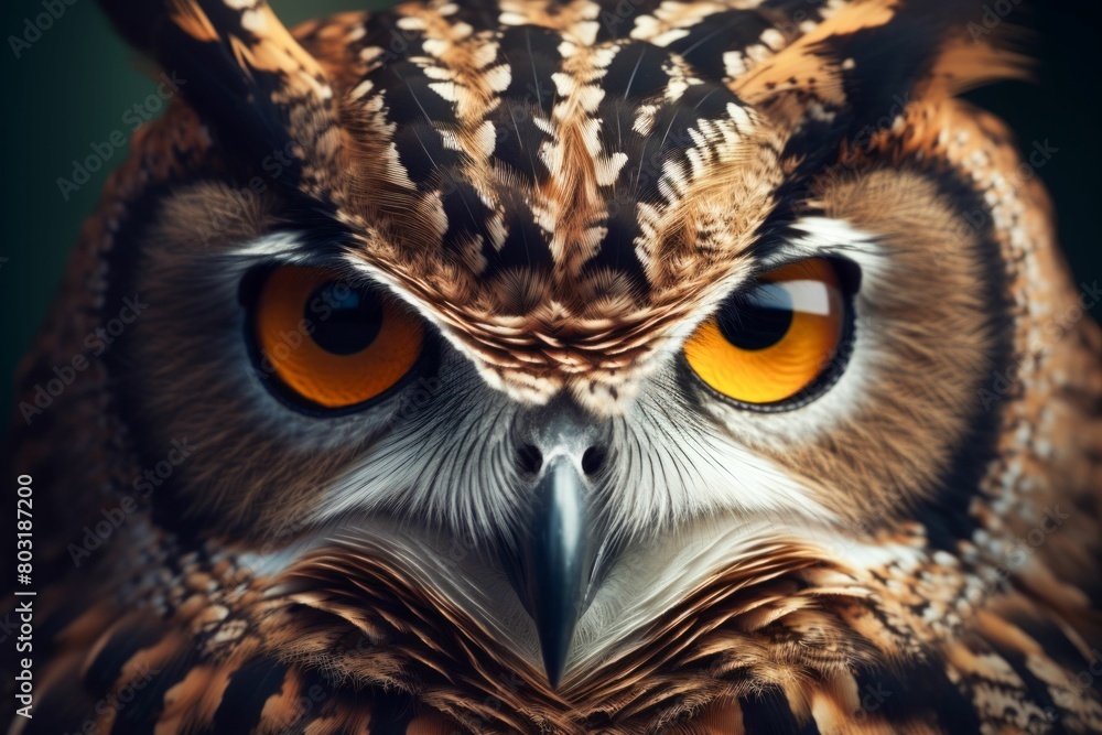 Intense Gaze of the Owl. Generative ai. Intense Gaze of the Owl. Generative ai.
