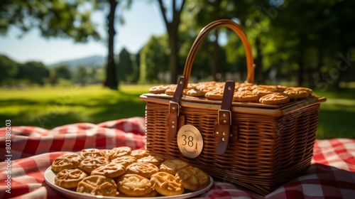 A picnic basket full of delicious cookies