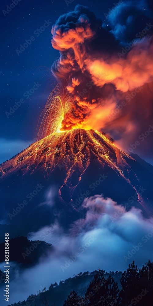 Stunning Nighttime Eruption of Colima Volcano in Mexico