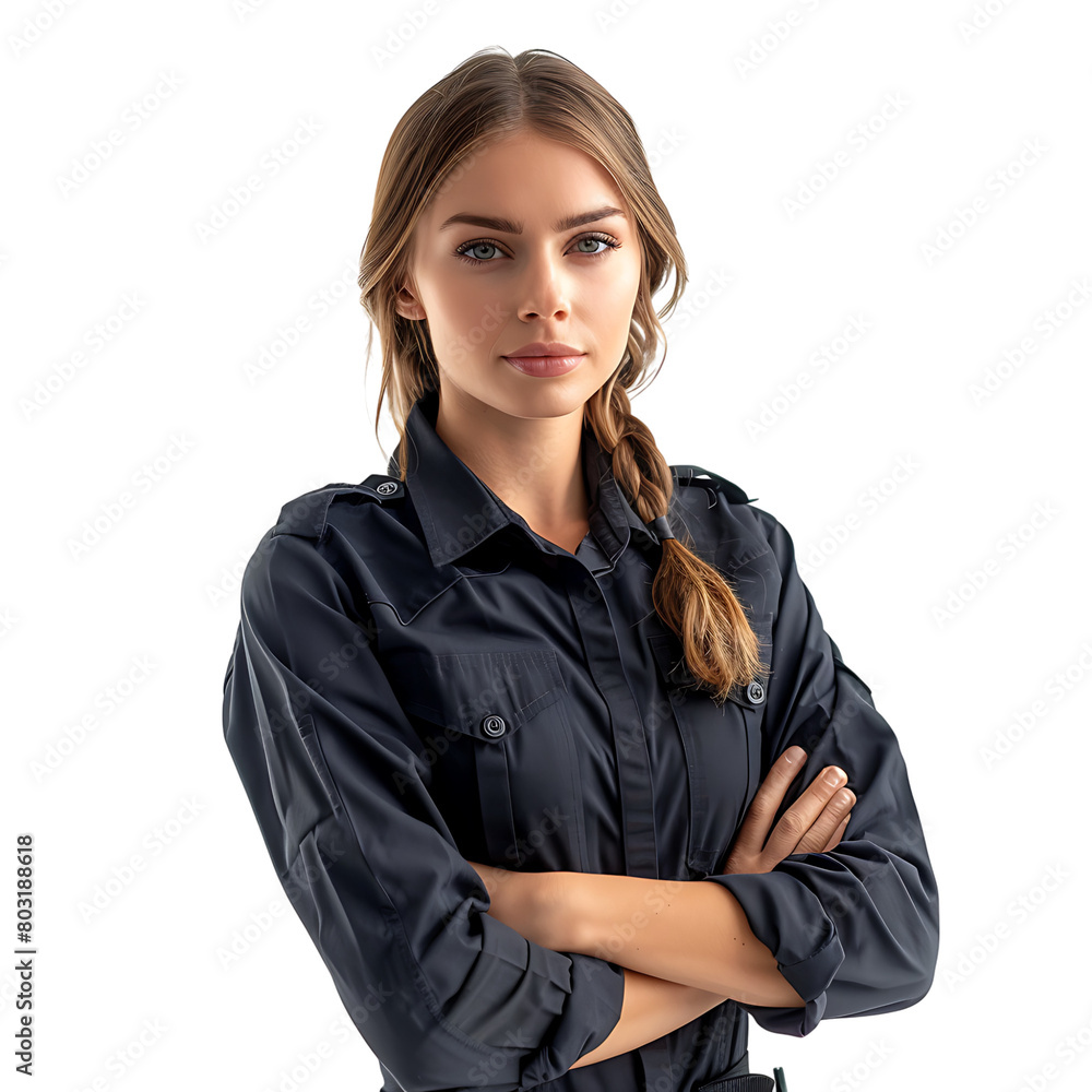 Police officer policewoman on isolated transparent background Police officer policewoman on isolated transparent background