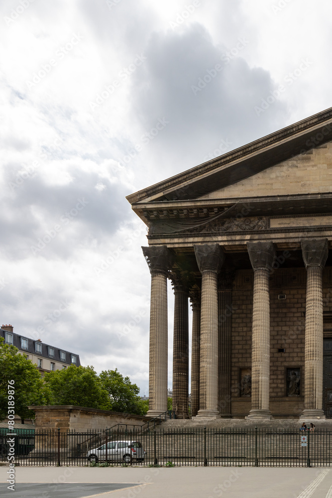 Église de la Madeleine,  church located on the Place de la Madeleine in the 8th arrondissement of Paris, France, which is a perfect example of the neoclassical style with its octostyle portico.