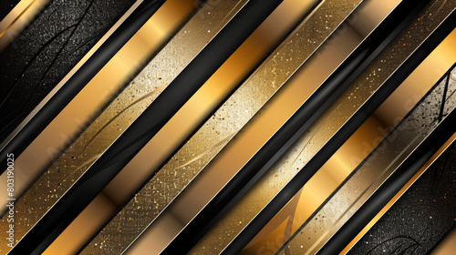 abstract background of black and gold stripes