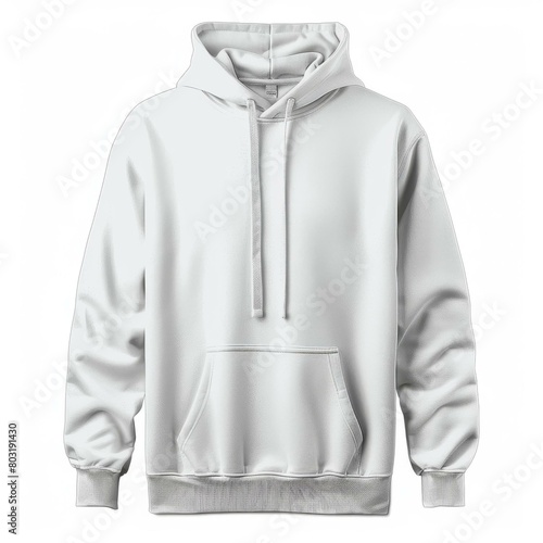 Blank white hoodie sweatshirt mockup. Front view