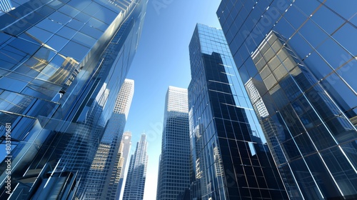 Modern Skyscrapers Against Blue Sky