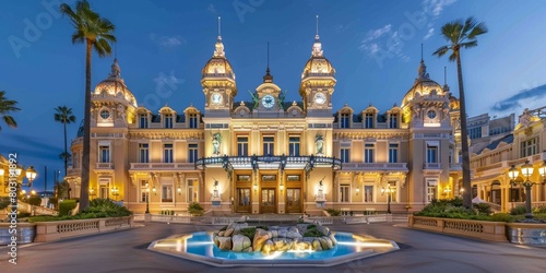 European-style architecture, luxury hotels and casinos in Monte Carlo, Monaco photo