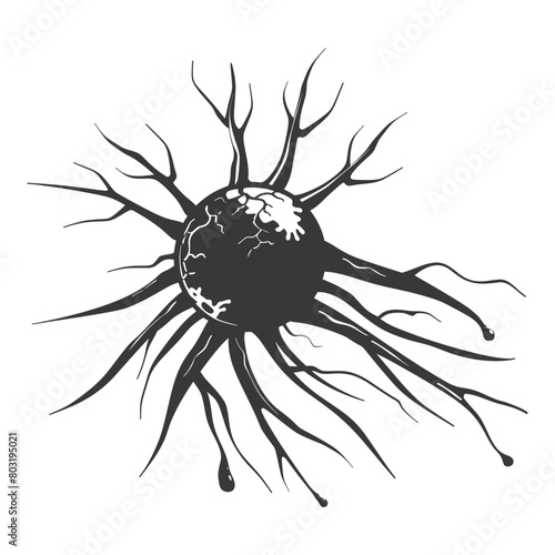 silhouette cancer cell full black color only