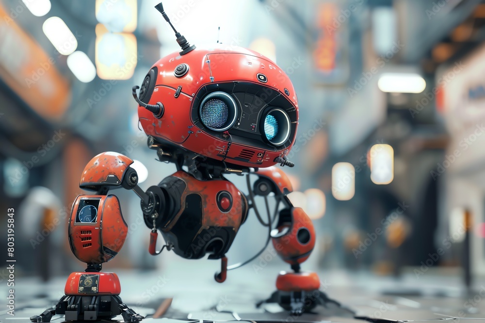Stand out from the crowd with a unique perspective on robot prototypes depicted in a blend of photorealistic and pixel art techniques