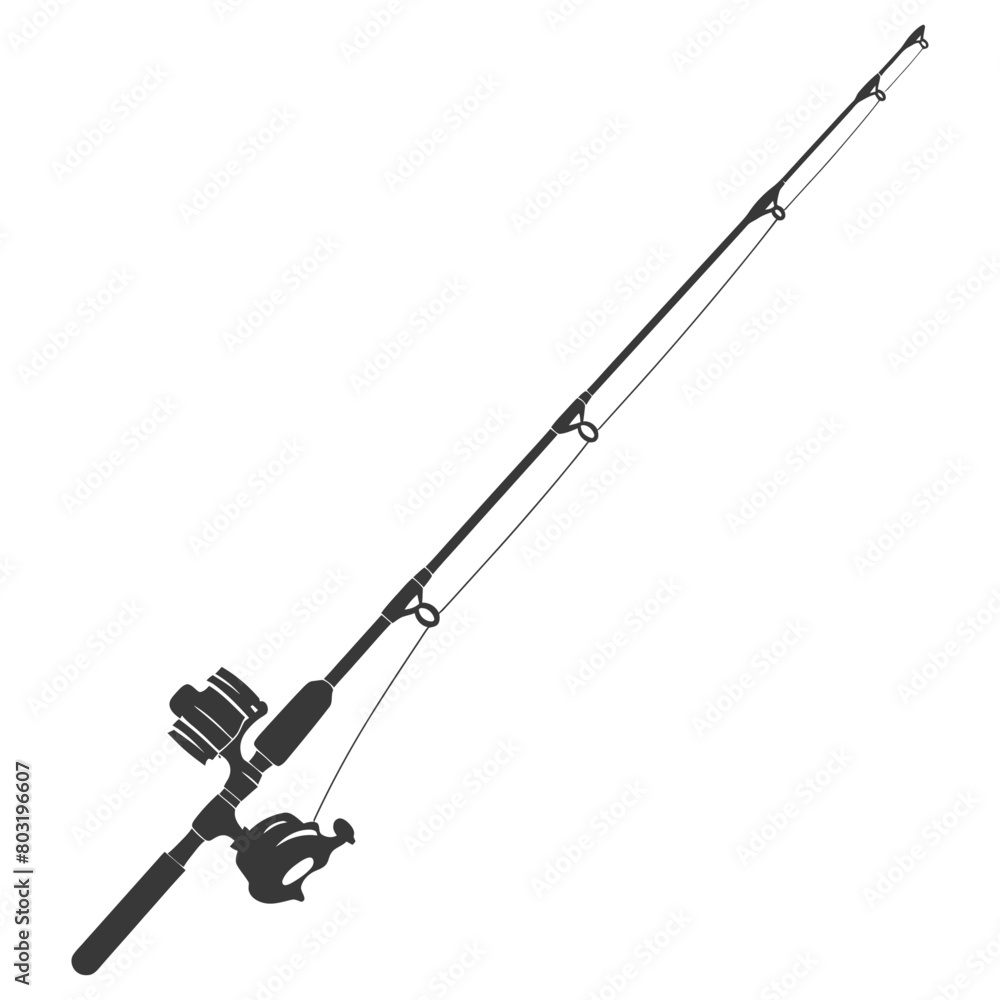 silhouette fishing rod black color only silhouette fishing rod black color only