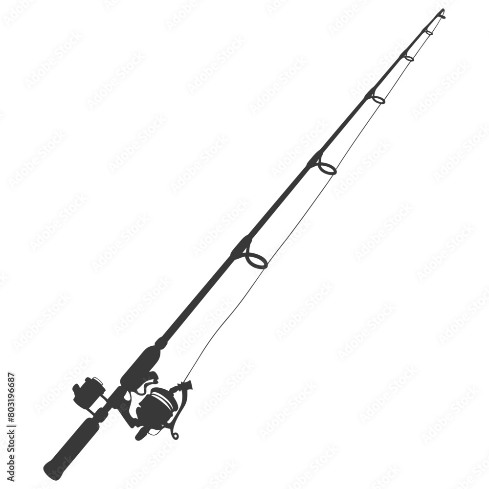 silhouette fishing rod black color only silhouette fishing rod black color only