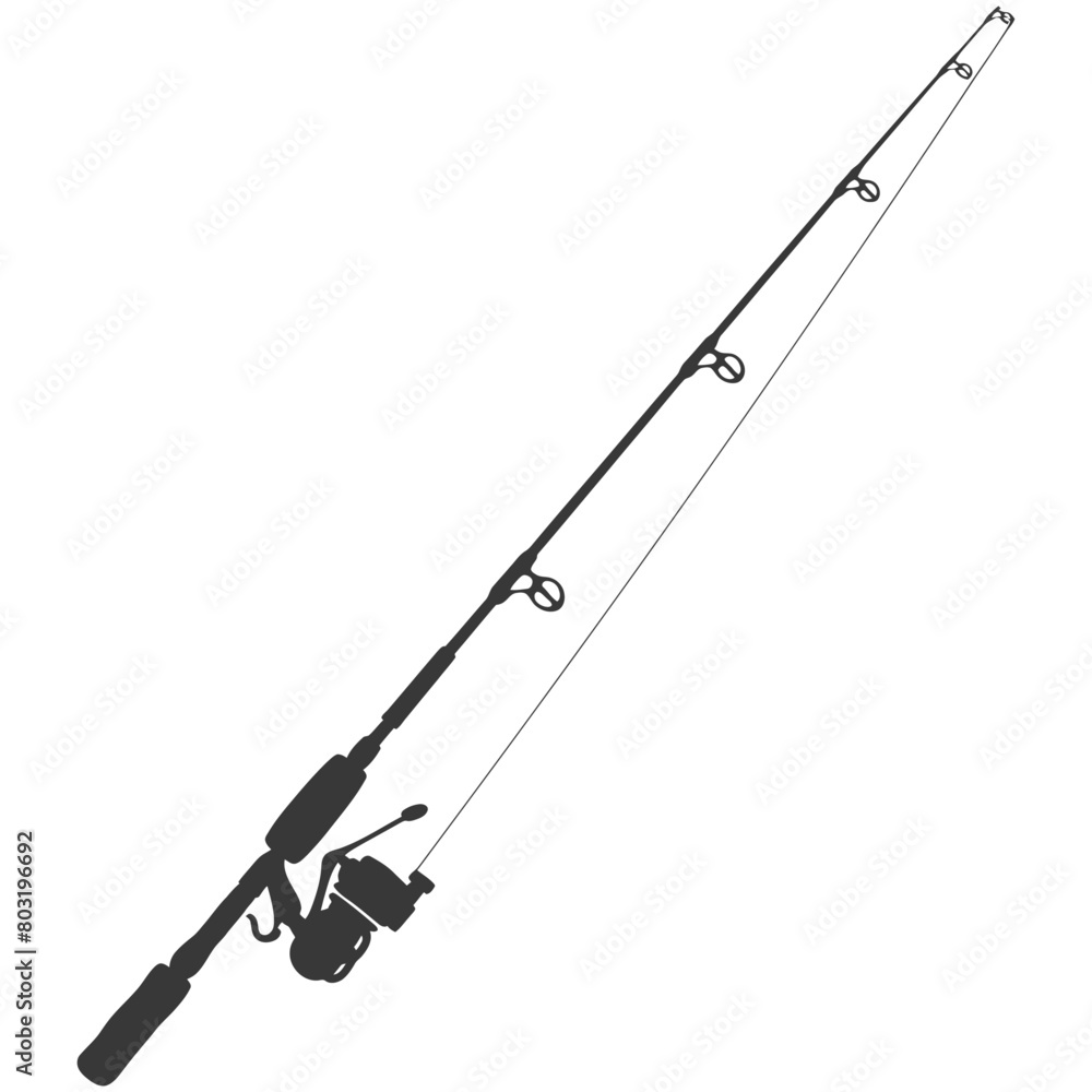 silhouette fishing rod black color only silhouette fishing rod black color only