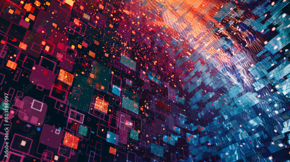 Obraz premium digital background for tech, AI, data graphics