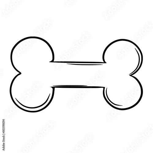 Dog bone one line art