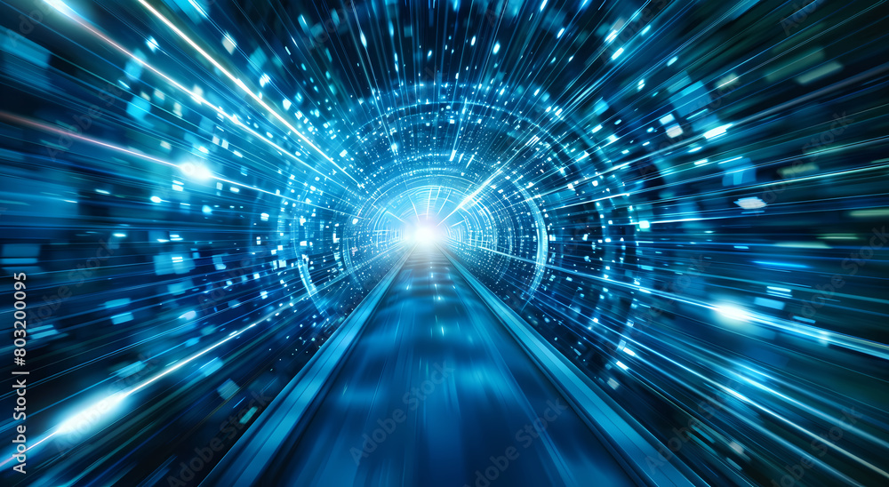 Obraz premium technology, tunnel, time travel, science fiction, background