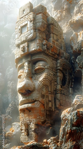 Unearthing the Digital Remnants of an Ancient Andean Metropolis A Surreal Reconstruction of Tiwanaku s Monumental Architecture and Intricate Stonework photo