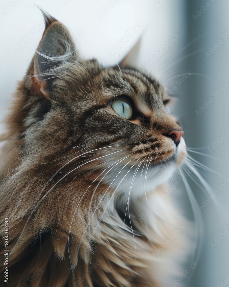 A ginger cat looking out the window A ginger cat looking out the window