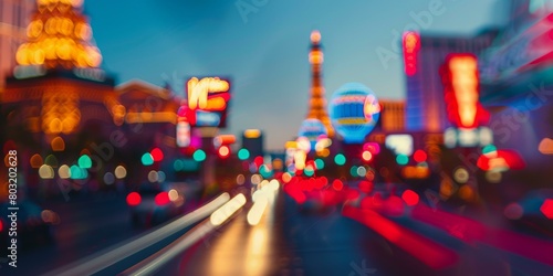 Defocused view of the Las Vegas strip at night