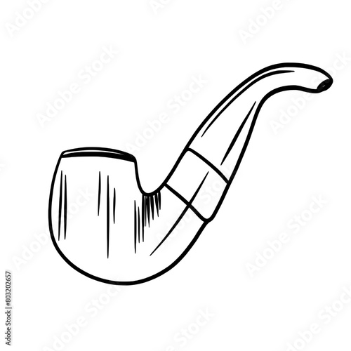 Smoking pipe line art