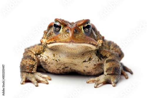 european common toad closeup portrait on plain white backdrop bufo bufo amphibian species studio photography 1