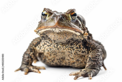european common toad closeup portrait on plain white backdrop bufo bufo amphibian species studio photography 1 © Lucija