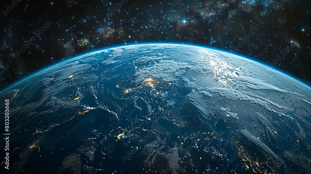 Obraz premium earth in the space, center generative ai