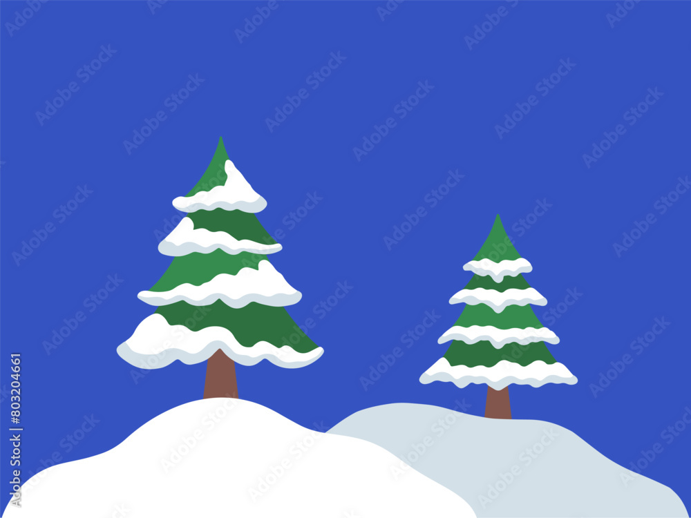 Obraz premium Christmas Snow Background with Tree 