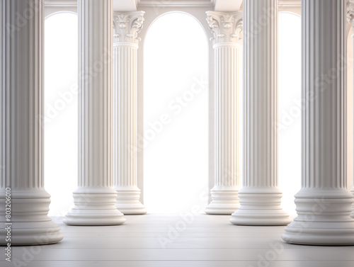 a white columns in a room