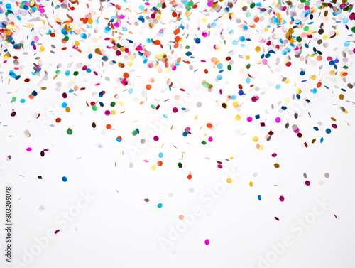 a group of confetti flying in the air