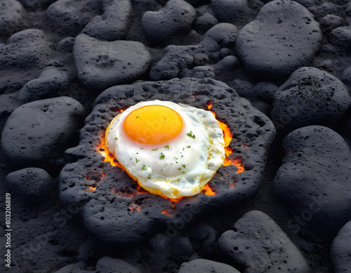 Sizzling Sunny-Side-Up: Cooking on a Hot Lava Stone