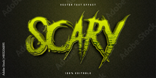 Scary horror text effect editable scary and yellow text style