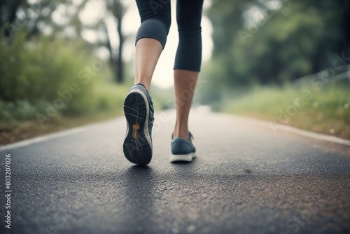 woman running on the road