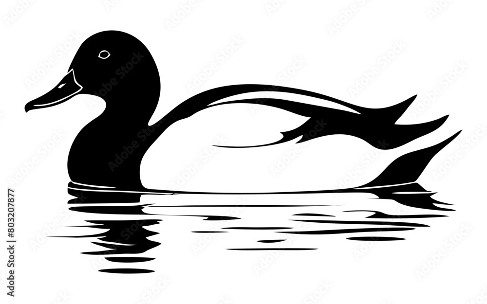 duck silhouette illustration. simple vector isolated on white background. decorative design for banner, poster, social media, sticker. generative ai duck silhouette illustration. simple vector isolated on white background. decorative design for banner, poster, social media, sticker. generative ai