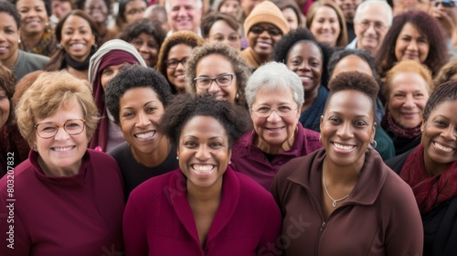 Group of diverse people smiling at the camera