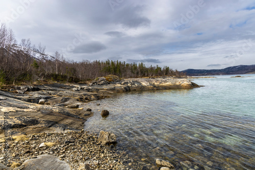 Obraz na płótnie Coastal landscape in the Saltstraumen region near Bodo in Norway w salonie