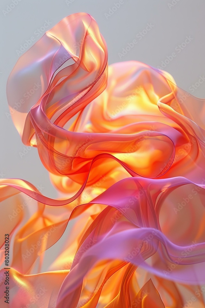 Colorful abstract painting with flowing shapes Colorful abstract painting with flowing shapes