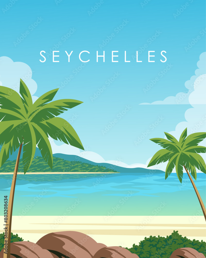 Seychelles travel poster