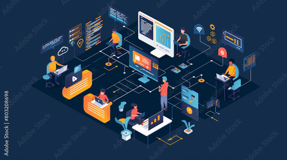 the principles of DevOps, with development and operations teams collaborating seamlessly to deliver software faster and more reliably. the principles of DevOps, with development and operations teams collaborating seamlessly to deliver software faster and more reliably.
