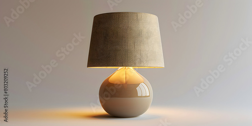  Luxor Modern glowing Table Lamp with Round Tapered Shade wood imitation isolated on white background. for room interior lamp design ideas 