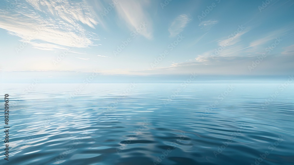 The shimmering expanse of the ocean's surface under a tranquil sky The shimmering expanse of the ocean's surface under a tranquil sky
