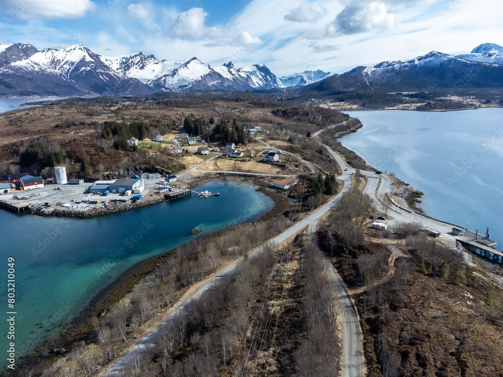 Bridge to the island of Storoya and Gronnoya in Nordland county, Norway