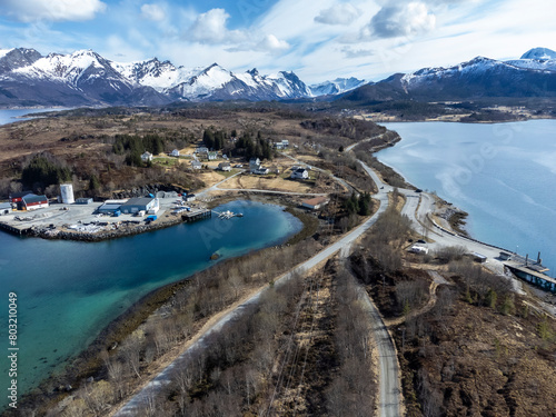 Bridge to the island of Storoya and Gronnoya in Nordland county, Norway photo