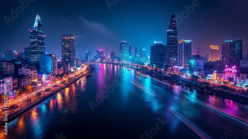 Night view of Ho Chi Minh City, Vietnam © Adobe Contributor