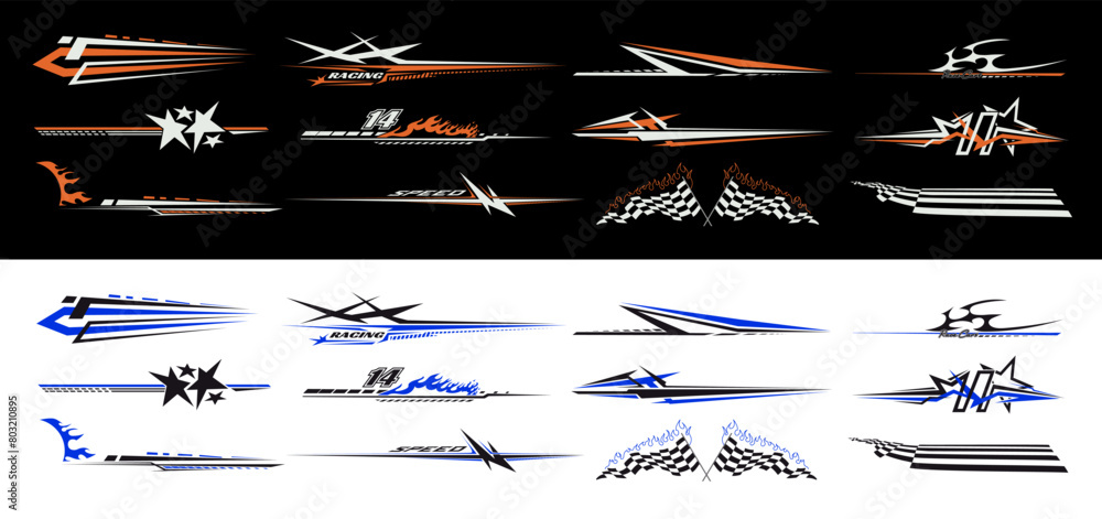 Fotografie Sport car decal stripes