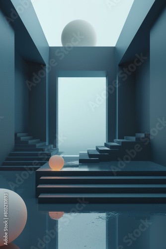 Surreal Blue Stairway to Heaven photo