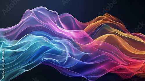 Colorful digital waves flowing in harmony photo