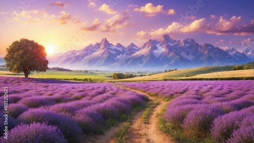 lavender field in region