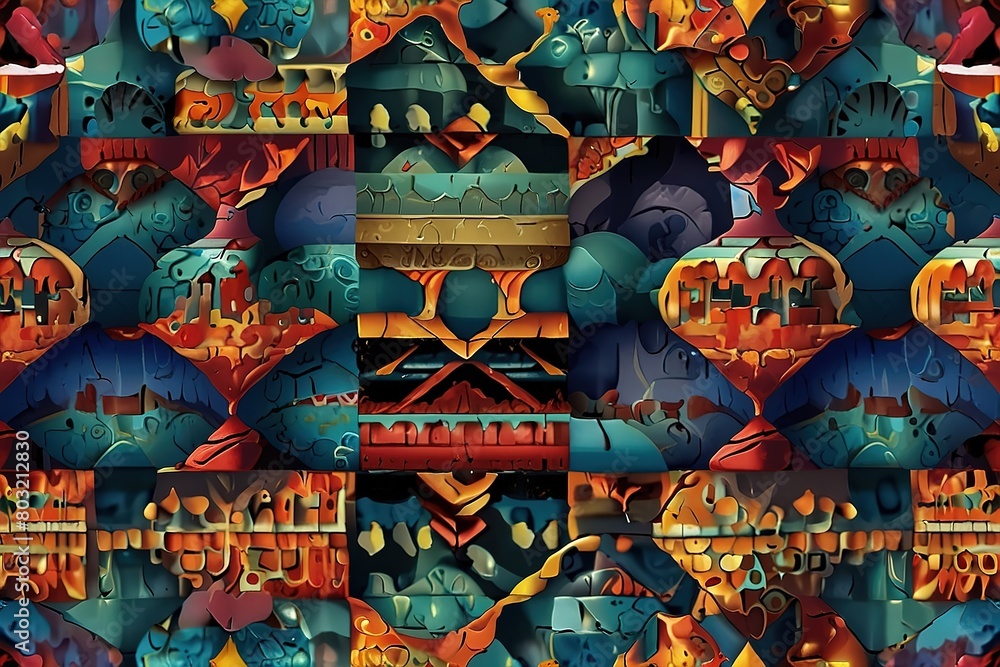 Fototapeta premium Seamless patterns step repeating patterns design