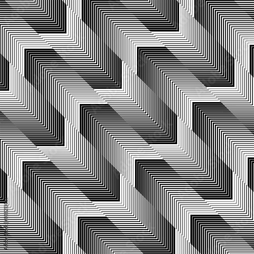 black and white seamless pattern arrows shape. Zigzag jersey pattern template for printing or sublimation sports. Vector Format Illustration 