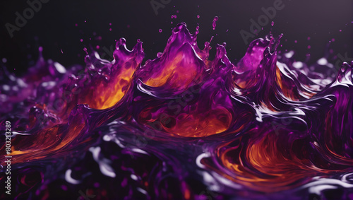 Visuals of liquid magma in deep hues of royal purple, pulsating and pulsing against a plain background with subtle lighting, capturing the essence of passion and vitality ULTRA HD 8K
