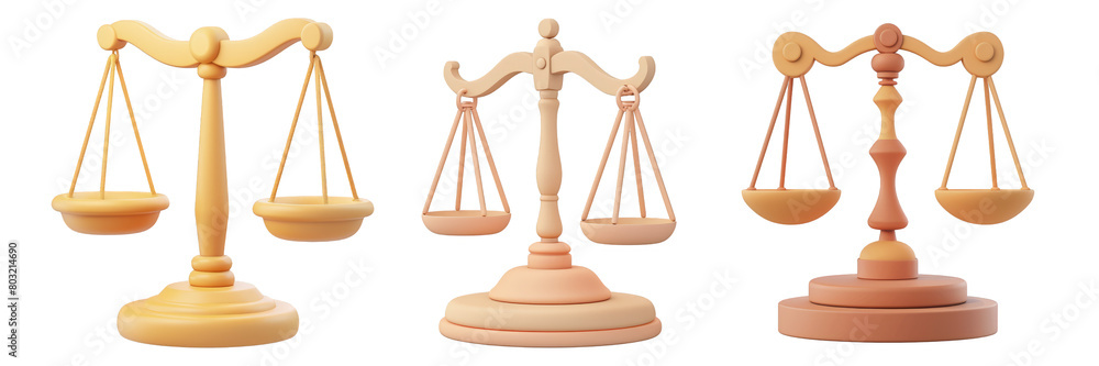 PNG Scales of Justice 3d icons and objects collection, in cartoon style minimal on transparent, white background, isolate PNG Scales of Justice 3d icons and objects collection, in cartoon style minimal on transparent, white background, isolate